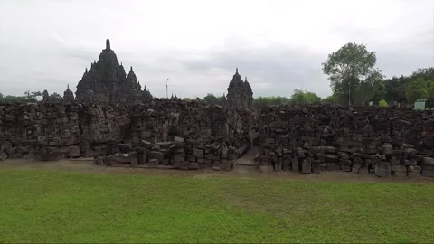 Panoramic View, Sewu Temple Compound, Java, Indonesia 스톡 동영상 284553253