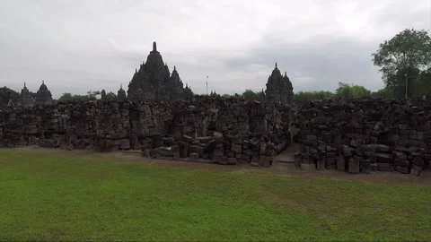 Panoramic View, Sewu Temple Compound, Java, Indonesia Video stock 284554038