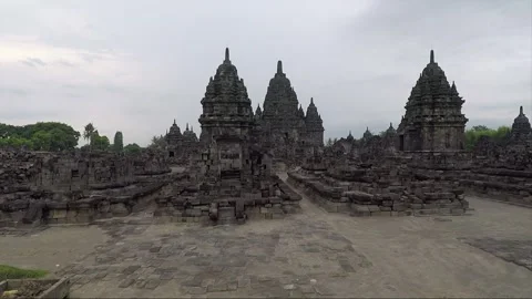 Panoramic View, Sewu Temple Compound, Java, Indonesia Stock Footage 284554500