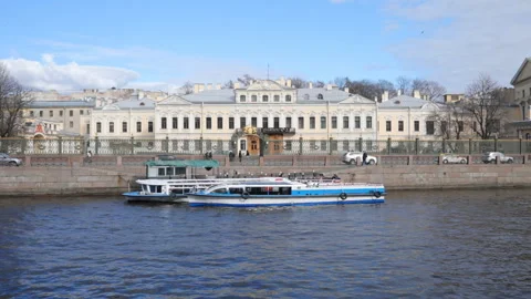Panoramic view of Sheremetev Palace in Saint-Petersburg, Russia Stock Footage 106310105