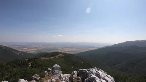 Panoramic view from Shipka peak Stock Footage 157835180