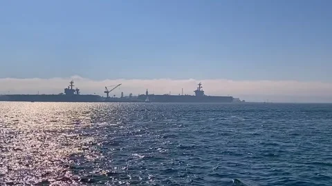 Panoramic view from the shore of the bay Stock Footage 339512316