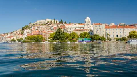 Panoramic view of Sibenik Stock Photos