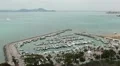 Panoramic view on Sidi Bou Said city pier HD Footage