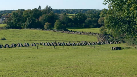 Panoramic view of the Siegfried Line, in Schmithof, Germany Stock Footage 212450862