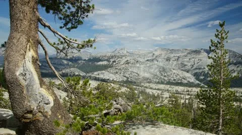 Panoramic view of Sierra-Nevada #2, Yosemite, time-lapse Stock Footage 12096047