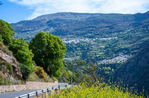 Panoramic view on Sierra Nevada range, Andalusia, Spain Stock Photos