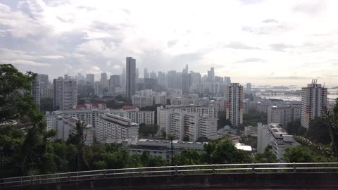 Panoramic view of Singapore cityscape from Mount Faber Stock Footage 312517026