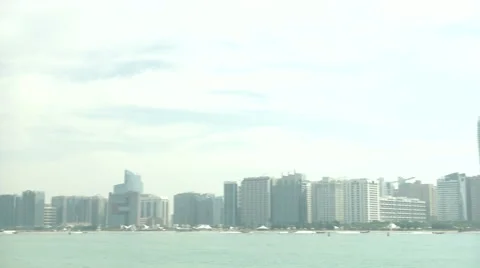 Panoramic view of the skyline of Abu Dhabi  Stock Footage 43316216