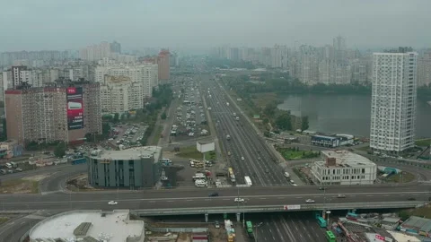 Panoramic view of the sleeping areas of Kyiv. Stock Footage 228420992