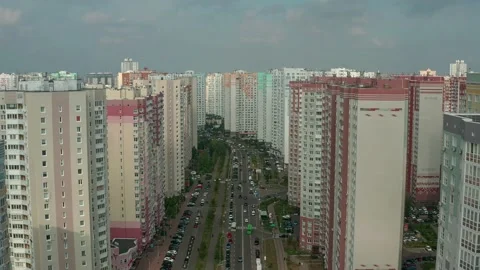 Panoramic view of the sleeping areas of Kyiv. Stock Footage 228421460