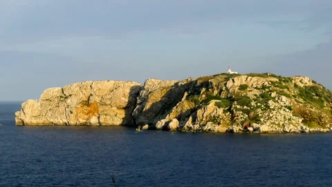 Panoramic view of the small island at sunset. Stock Footage 99085762