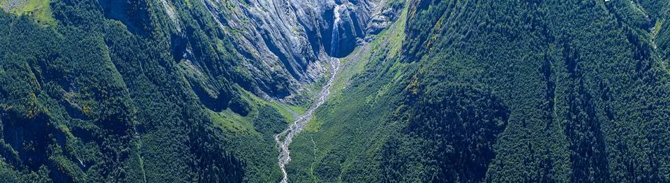 Panoramic View of a small river Stock Photos