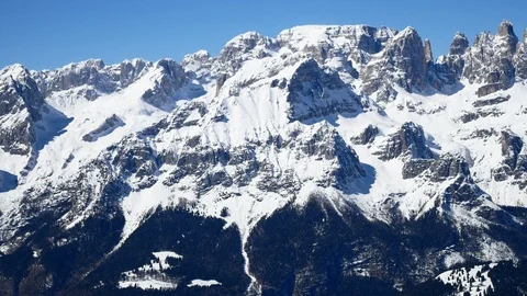 Panoramic view of snow mountain Stock Footage 88645320