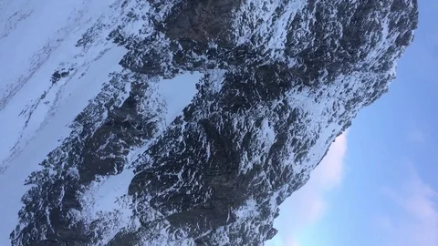 Panoramic view of snowy mountain peaks Stock Footage 123307630