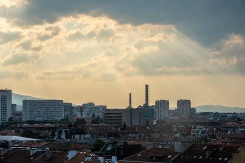 Panoramic view of Sofia before sunset Foto stock