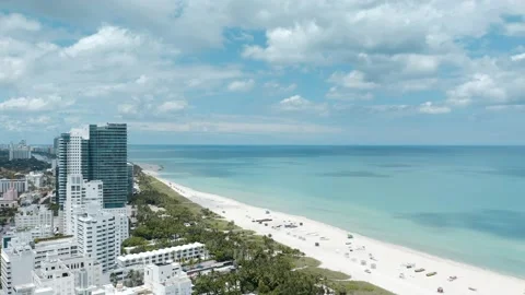 Panoramic view of South Beach in Miami Beach, Florida Stock Footage 173733428