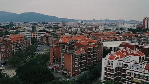 Panoramic view of southern town Stock Footage 235133107
