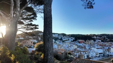 Panoramic view of Spanish town Tossa de Mar Stock Footage 265127024