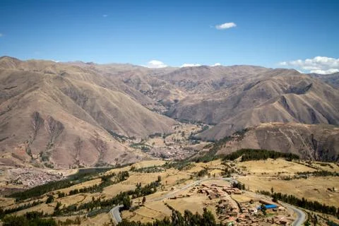 Panoramic view of spectacular high mountains, Cordillera, Andes, Peru, Clear  Stock Photos