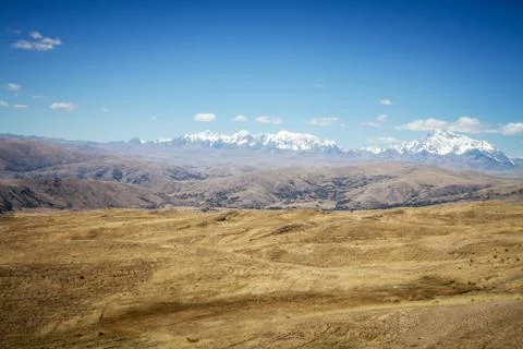 Panoramic view of spectacular high mountains, Cordillera, Andes, Peru, Clear  Stock Photos