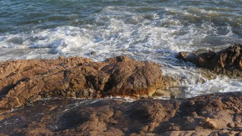 Panoramic view of Spiaggia Longa, one of the beaches of the village Isola Ros Stock-Footage 136026550