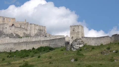 Panoramic view of Spis Castle, Slovakia Stock Footage 280851630