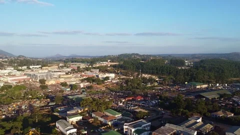 Panoramic view of a sprawling african town, showcasing the diverse landscape and Stock Footage 316951201