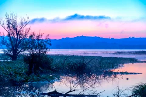 Panoramic view of a spring day Foto stock