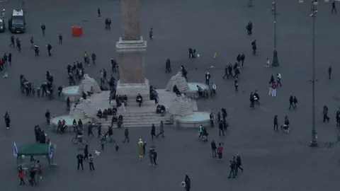 Panoramic view of square of Rome. Zoom. Stock Footage 72456476