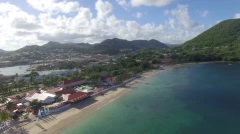 Panoramic view of St Lucia coast Stock Footage 61832896