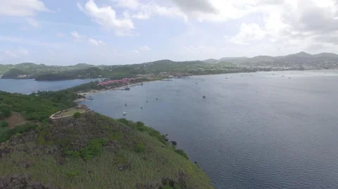 Panoramic view of St Lucia coastline from hilltop Video stock 61859765
