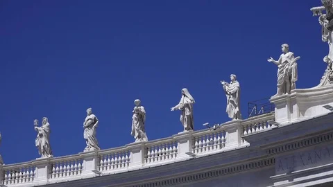 Panoramic view of St. Peter's Basilica  Vatican City State Stock Footage 82168998