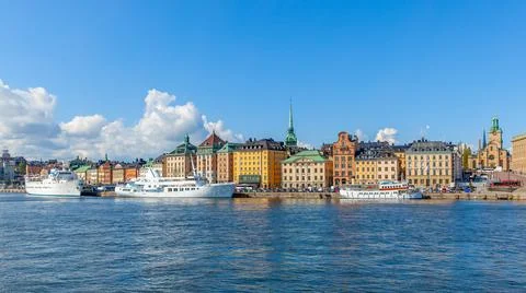 Panoramic view of Stockholm city Stock Photos