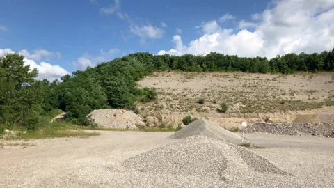 Panoramic view on a stone quarry for sand mining Vidéo 247307773