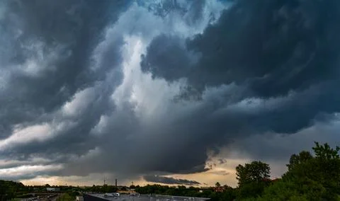 Panoramic view of storm clouds Stock Photos
