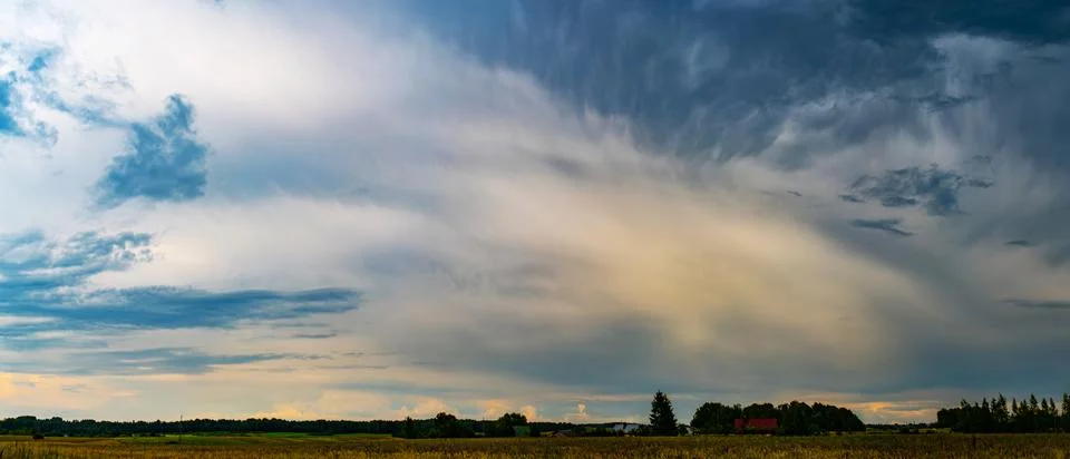 Panoramic view of storm clouds Stock Photos