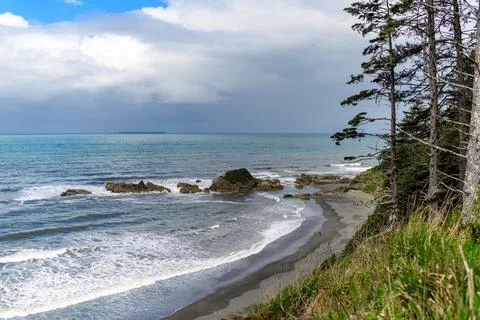 Panoramic view in the summer of the epic ocean shore in the Olympic Nationa.. 스톡 사진