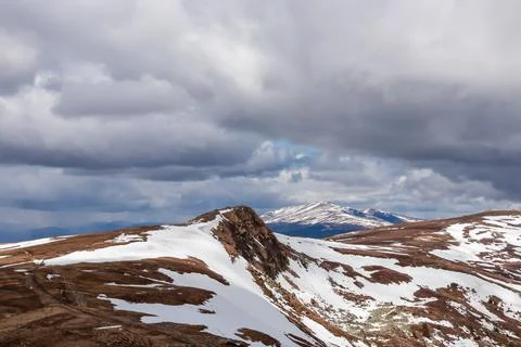 Panoramic view on summit cross of mountain peak Gertrusk seen from Ladinger.. Foto stock