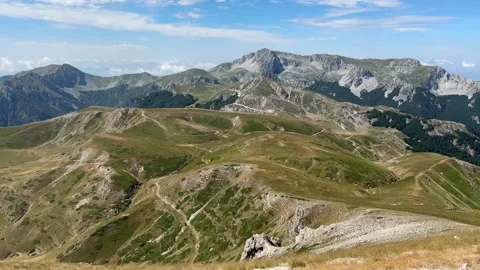 Panoramic view from the summit of Monte di Cambio in Lazio Stock Footage 246619364