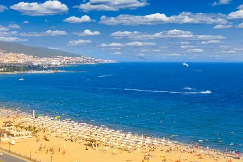 Panoramic view of Sunny Beach Stock Photos