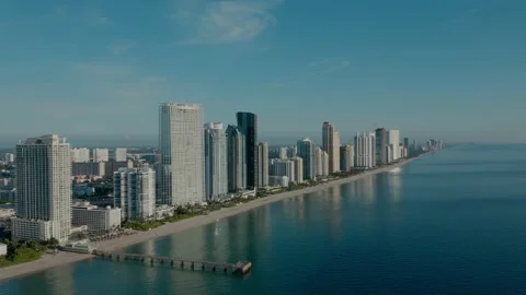 Panoramic view of Sunny Isles Beach in Miami, Florida Stock Footage 175814828