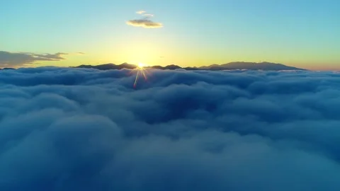 A Panoramic View of the Sunrise and Sea of Clouds over Mount Azumaya from the Stock Footage 333200746