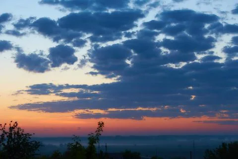 Panoramic view of the sunrise. Stock Photos