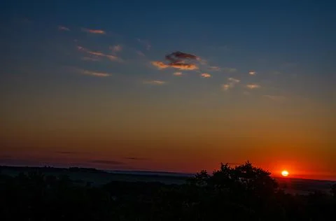 Panoramic view of the sunrise Stock Photos