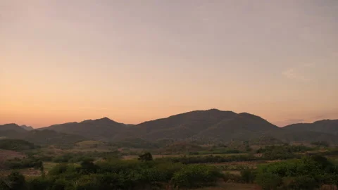 Panoramic view of sunset golden and blue sky nature background. Video stock 229394005
