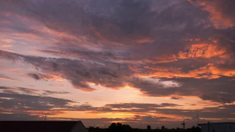 Panoramic view of sunset golden and blue sky nature background. Video stock 245467749