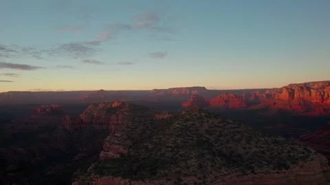 Panoramic View of Sunset over Sedona's Red Rocks Stock Footage 323483597