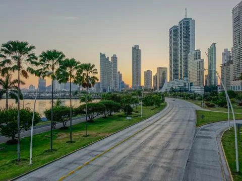 Panoramic view at sunset of the Pana Stock Photos