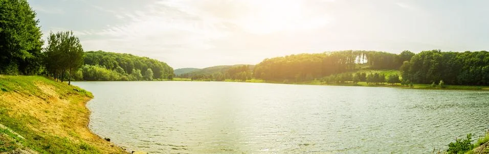Panoramic view at sunset. Stock Photos